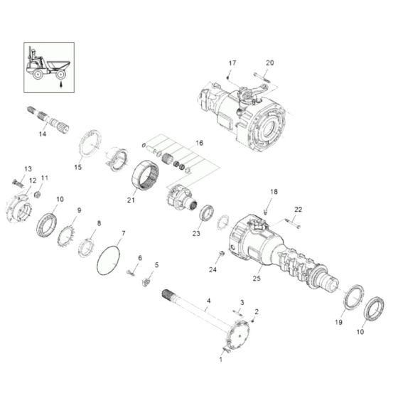 Axle Case, Wheel Hub (Front) Assembly for Wacker 3001AE Dumper