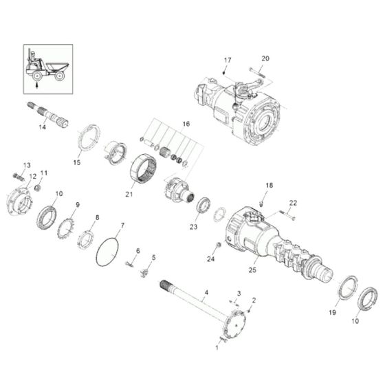 Differential Axle (Rear) Assembly for Wacker 3001AE Dumper