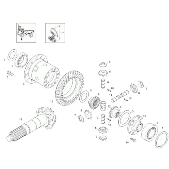 Differential Axle (Rear) Assembly -1 for Wacker 3001AE Dumper