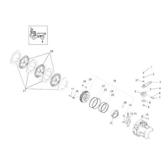 Brake Assembly for Wacker 3001AE Dumper