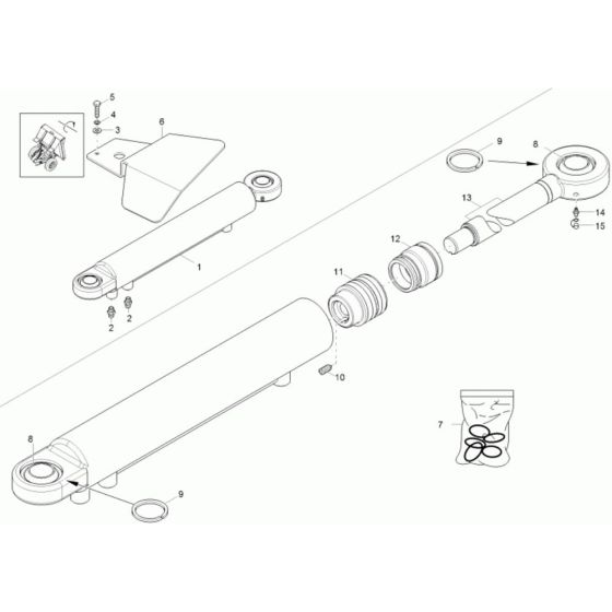 Steering Cylinder Assembly for Wacker 3001AE Dumper