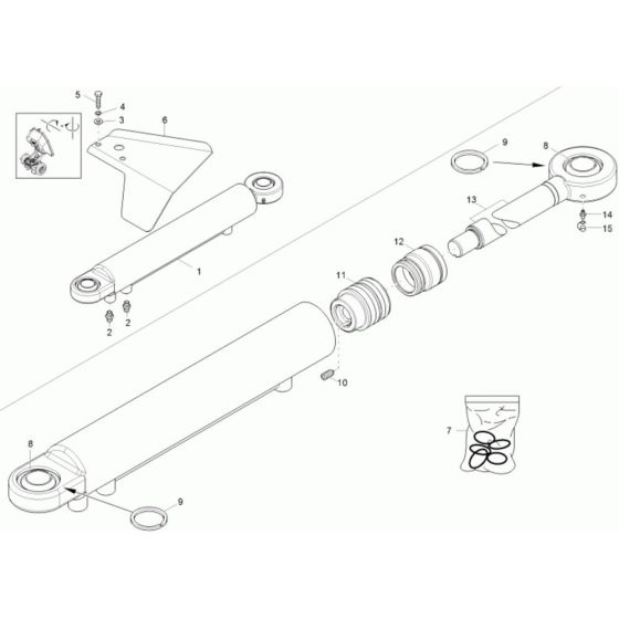 Steering Cylinder Assembly -1 for Wacker 3001AE Dumper