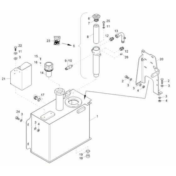 Hydraulic Tank Assembly for Wacker 3001AE Dumper