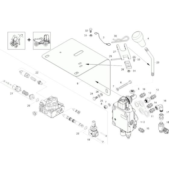 Control Valve Assembly -1 for Wacker 3001AE Dumper