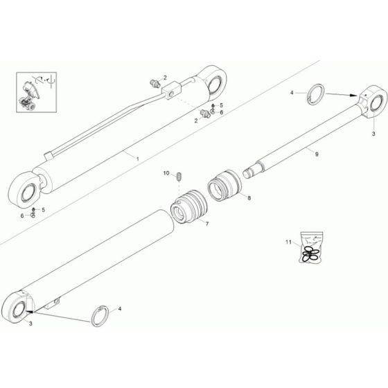 Bucket Tilt Cylinder Assembly for Wacker 3001AE Dumper