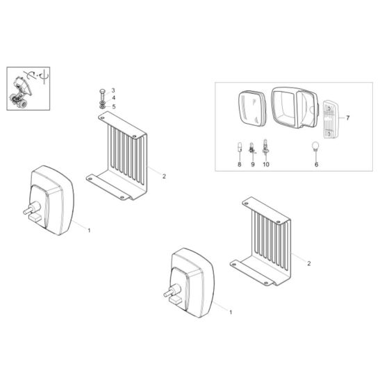 Headlight Assembly -1 for Wacker 3001AE Dumper