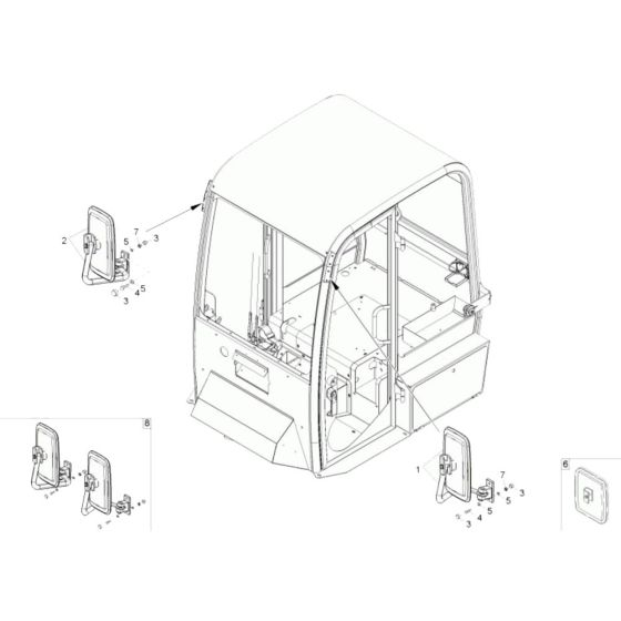 Mirror Assembly -1 for Wacker 3001AE Dumper