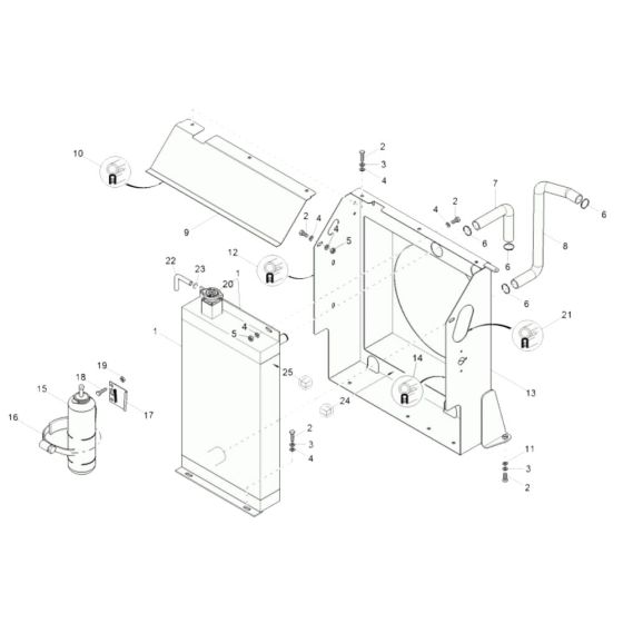 Water Cooler Assembly for Wacker 3001AE Dumper