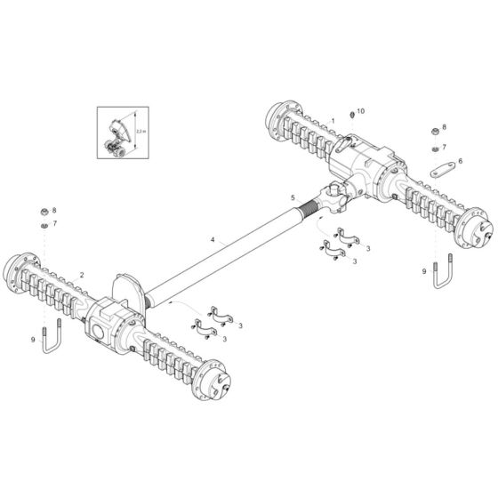 Axle Assembly -1 for Wacker 3001AE Dumper