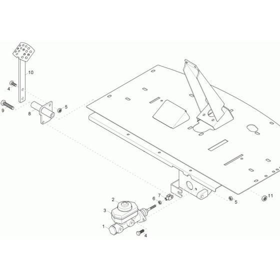 Foot Brake Assembly for Wacker 4001 Dumper