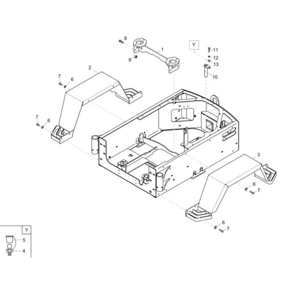 Rear Frame Assembly -1 for Wacker 4001 Dumper