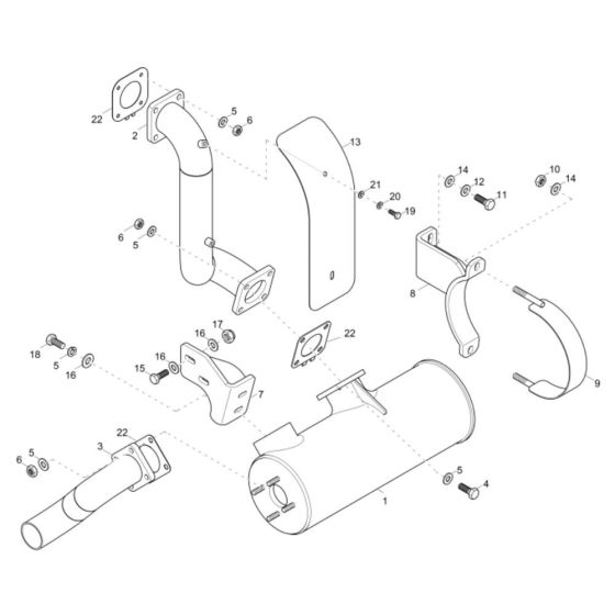 Exhaust Assembly for Wacker 4001 Dumper