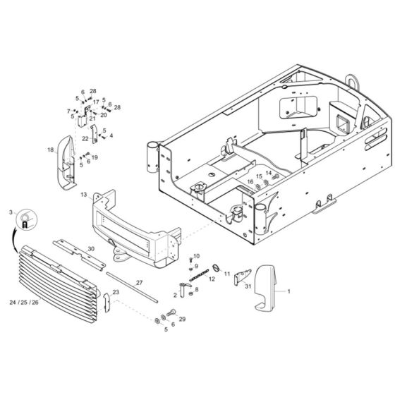 Rear Frame Assembly -2 for Wacker 4001 Dumper