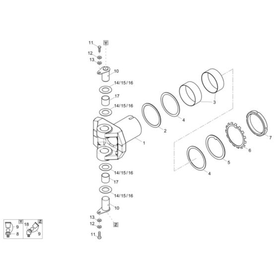 Articulated Joint Assembly for Wacker 4001 Dumper