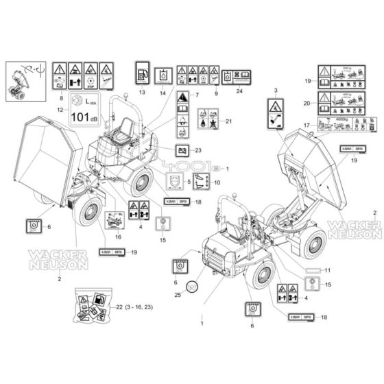 Decals for Wacker 4001 Dumper