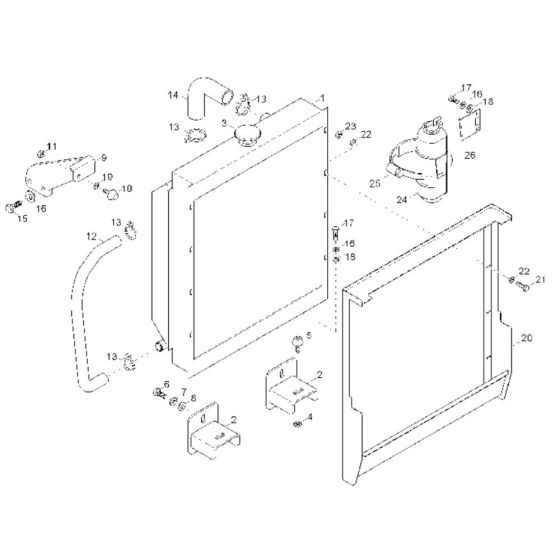 Combi-Cooler Assembly for Wacker 4001 Dumper