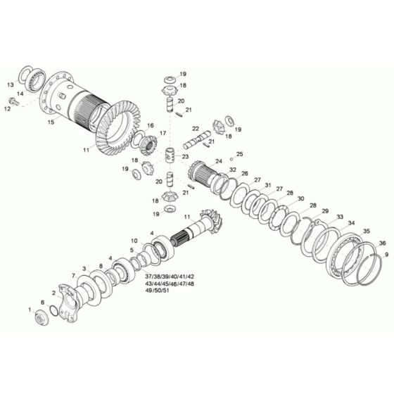 Differential Axle Assembly for Wacker 4001 Dumper