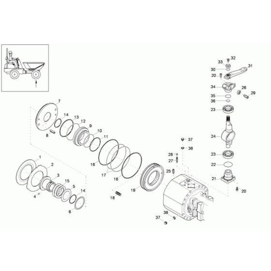 Brake Assembly for Wacker 5001 Dumper