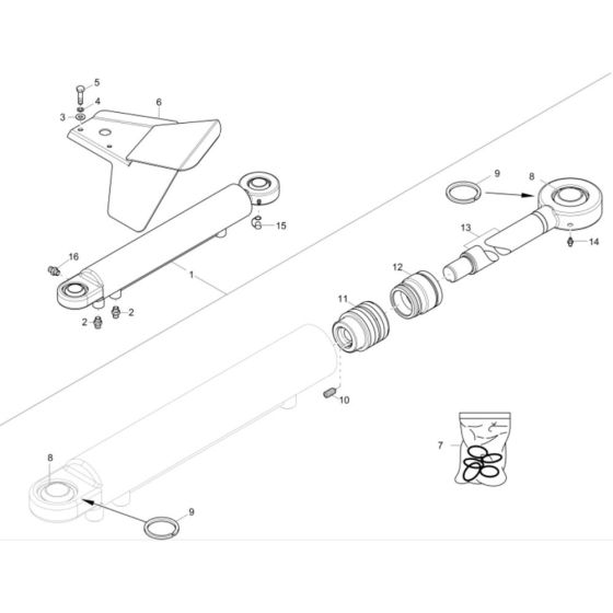 Steering Cylinder Assembly for Wacker 5001 Dumper