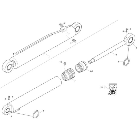 Tilt Ram Assembly for Wacker 5001 Dumper