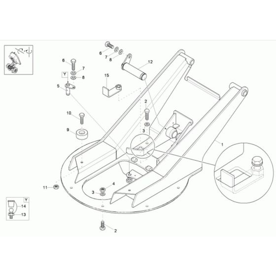 Swing Bracket Assembly for Wacker 5001 Dumper