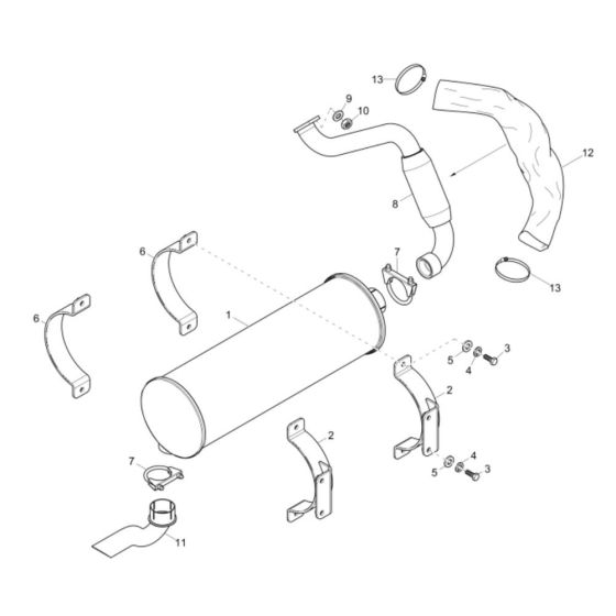 Exhaust Assembly for Wacker 5001 Dumper