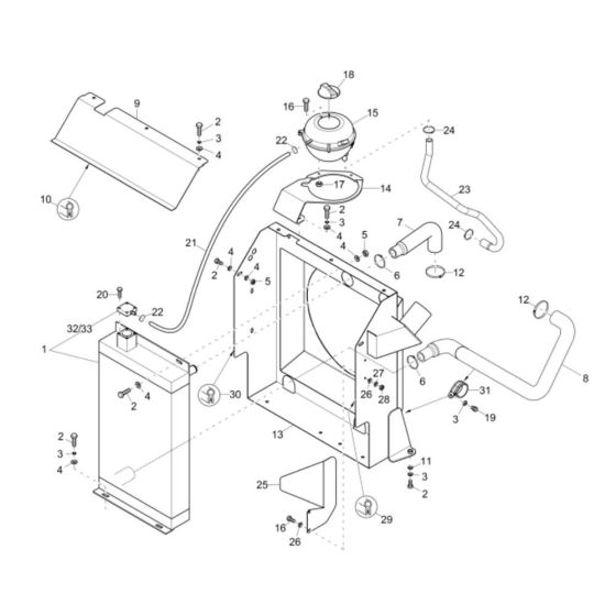 Water Cooler Assembly for Wacker 5001 Dumper