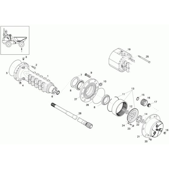 Axle Case, Wheel Hub Assembly for Wacker 5001 Dumper