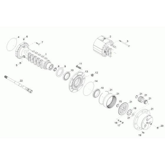 Axle Case, Wheel Hub (Rear) Assembly for Neuson 6001 Dumper