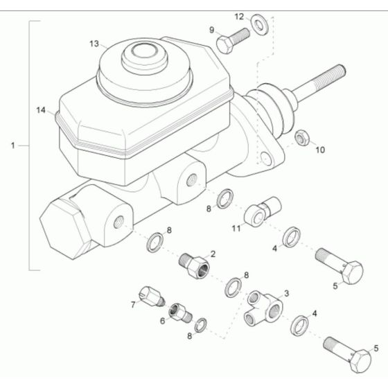 Brake Cylinder Assembly for Neuson 6001 Dumper