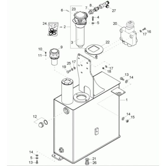 Hydraulic Tank (Power Swivel) Assembly for Neuson 6001 Dumper