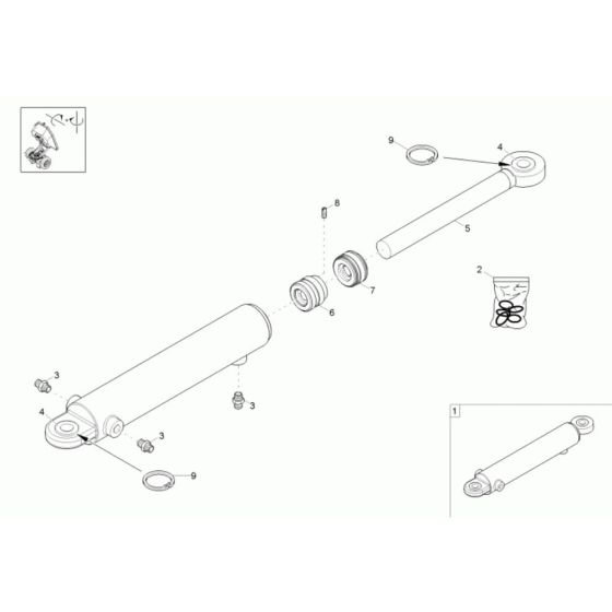 Boom Offset Cylinder Assembly for Neuson 6001 Dumper