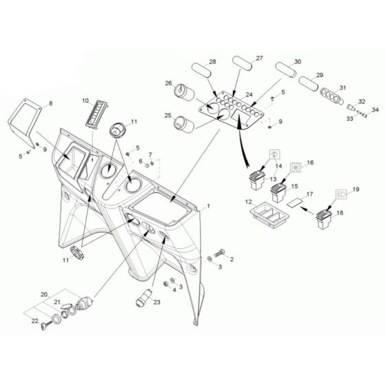 Instrument Panel Assembly -1 for Neuson 6001 Dumper