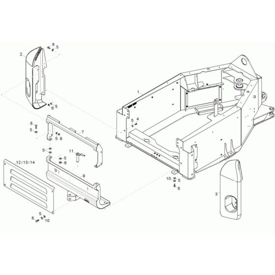 Rear Frame Assembly -1 for Neuson 6001 Dumper