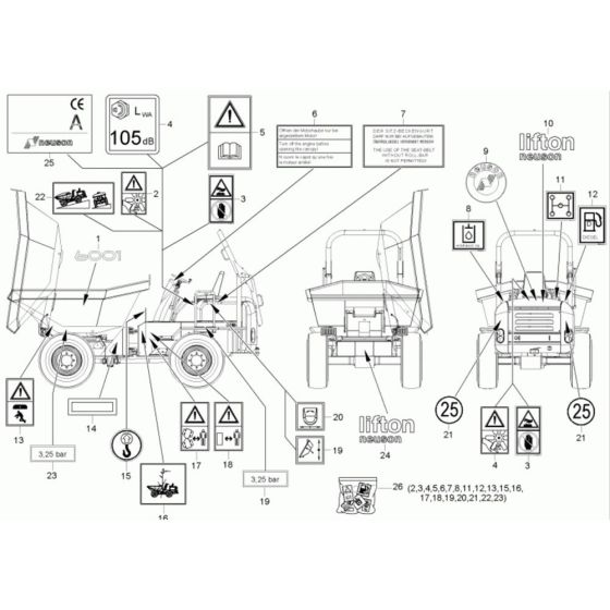 Decals for Neuson 6001 Dumper