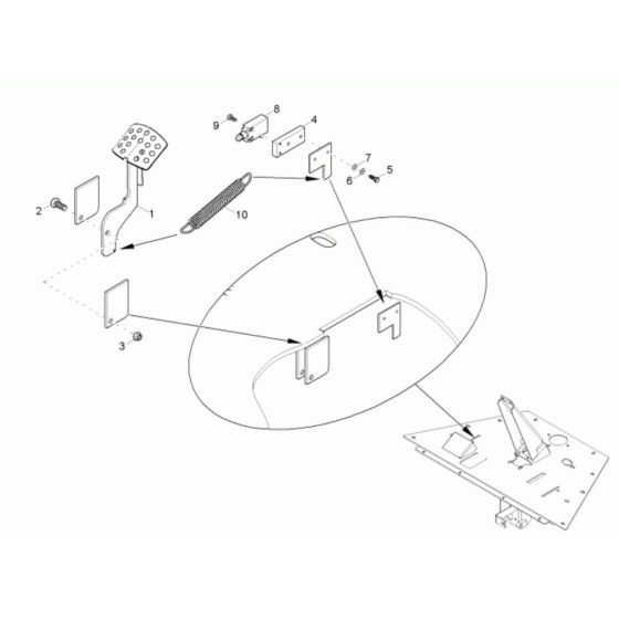 Clutch Pedal Assembly for Neuson 6001 Dumper