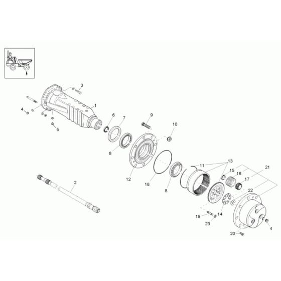 Axle Case, Wheel Hub Assembly for Wacker 6001 Dumper