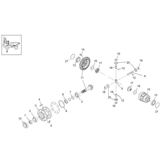 Differential Axle Assembly -1 for Wacker 6001 Dumper