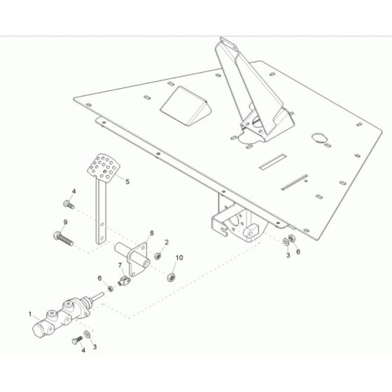 Foot Brake Assembly for Wacker 6001 Dumper