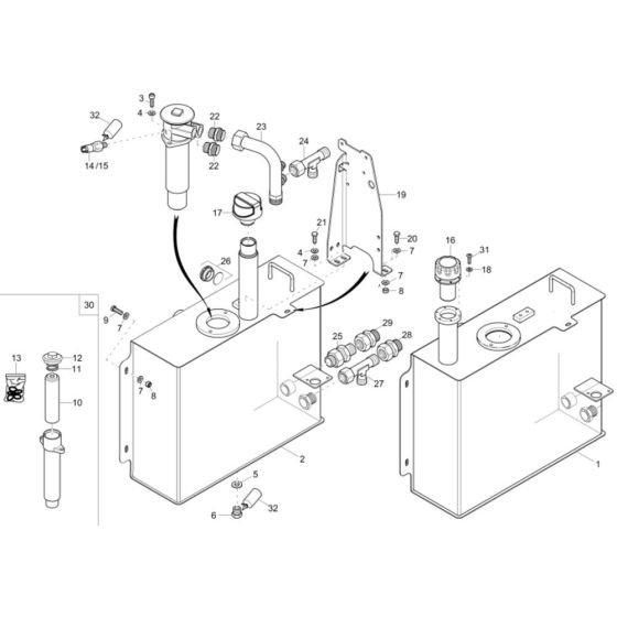 Hydraulic Tank Assembly for Wacker 6001 Dumper