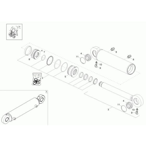 Tilt Ram Assembly for Wacker 6001 Dumper