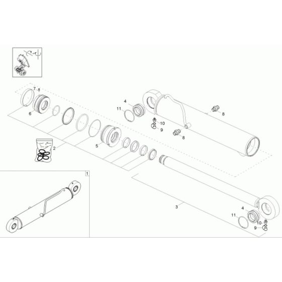 Bucket Tilt Cylinder Assembly for Wacker 6001 Dumper