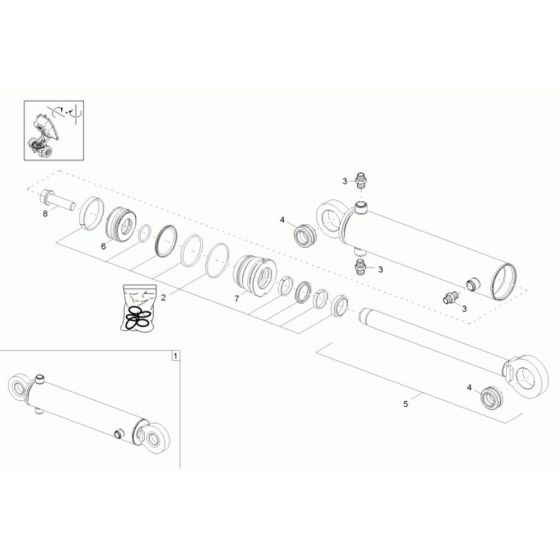 Boom Offset Cylinder Assembly for Wacker 6001 Dumper