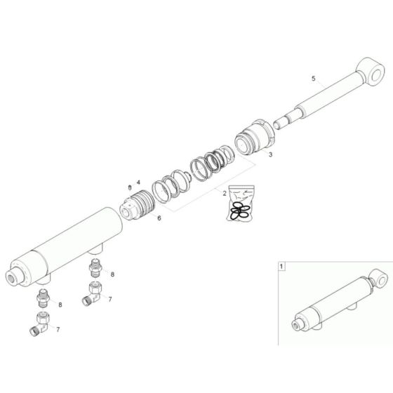 Butterfly Cylinder Assembly for Wacker 6001 Dumper