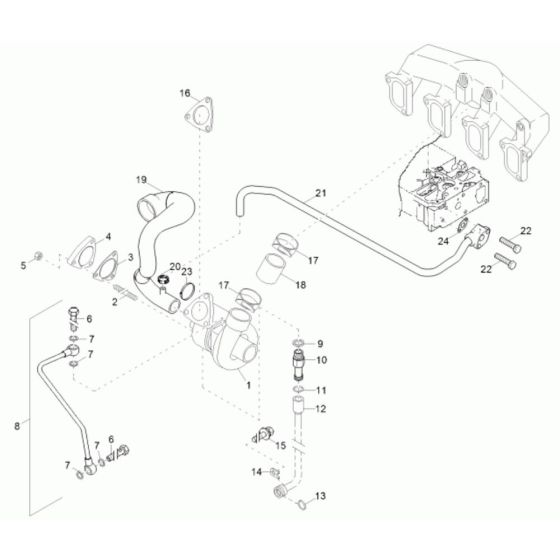 Turbocharger Assembly for Wacker 6001 Dumper