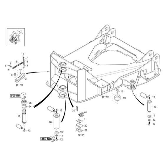 Front Frame Assembly for Wacker 6001 Dumper