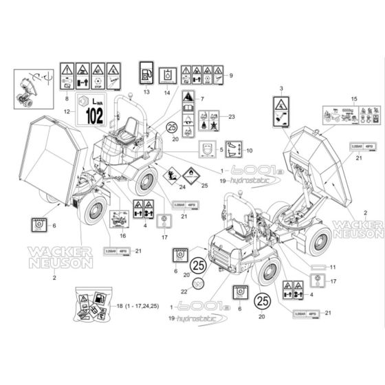 Decals for Wacker 6001 Dumper