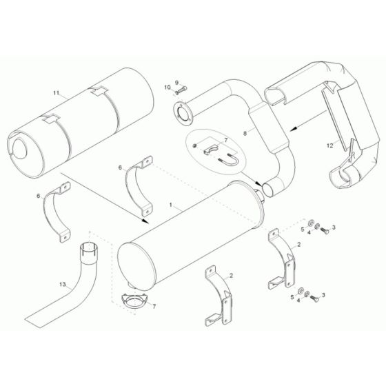 Exhaust Assembly for Wacker 6001 Dumper