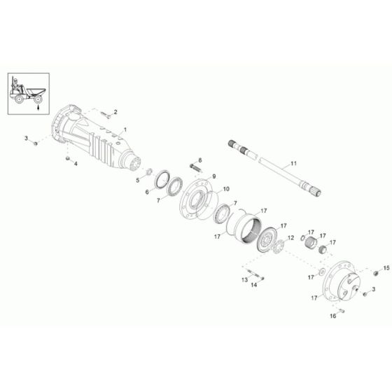 Axle Case, Wheel Hub Assembly for Neuson 9001 Dumper