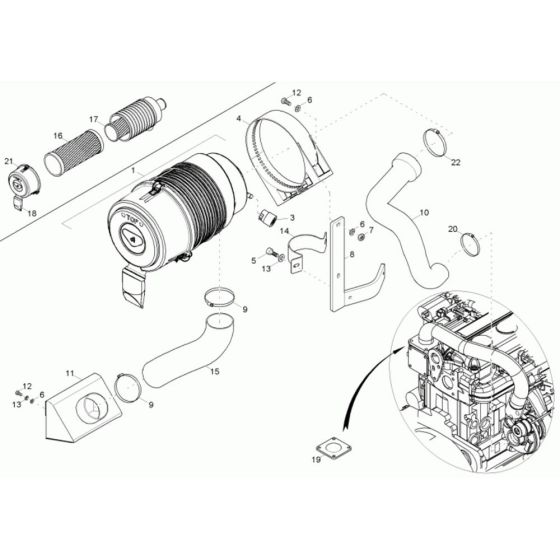 Air Cleaner Assembly for Neuson 9001 Dumper